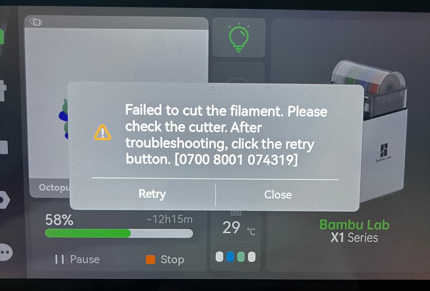 Failed to cut the filament - Bambu Lab X Series - Bambu Lab Community Forum