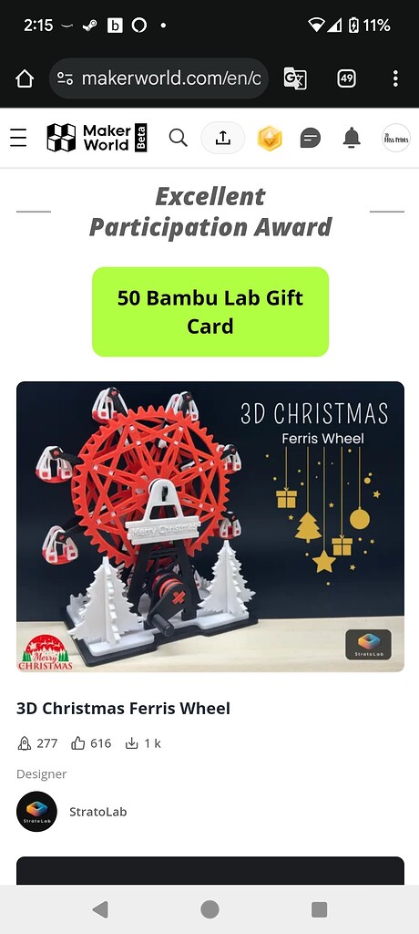 Bambu prizes - MakerWorld General - Bambu Lab Community Forum