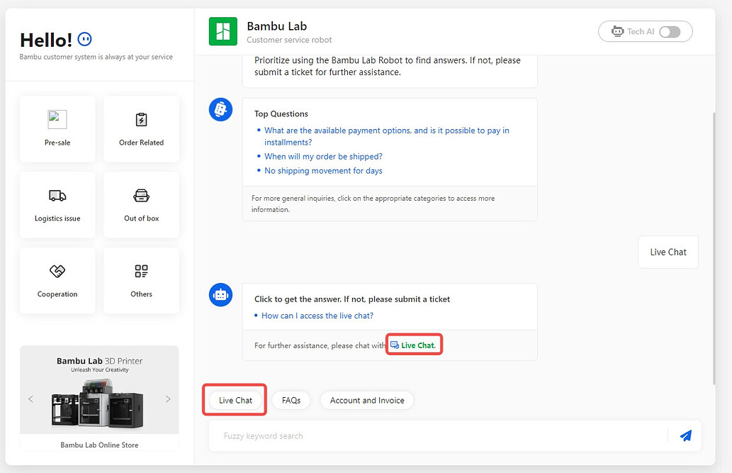 No More Waiting: Chat with Our Agent Now！ - Announcements - Bambu Lab ...