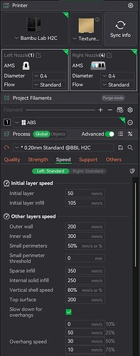 printer speed settings