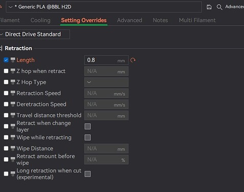 generic pla settings