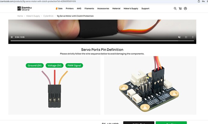 In the listing for the servo from Bambu Maker it shows a Control Board, what board is this I looked but did nto see it on the site, any ideas?