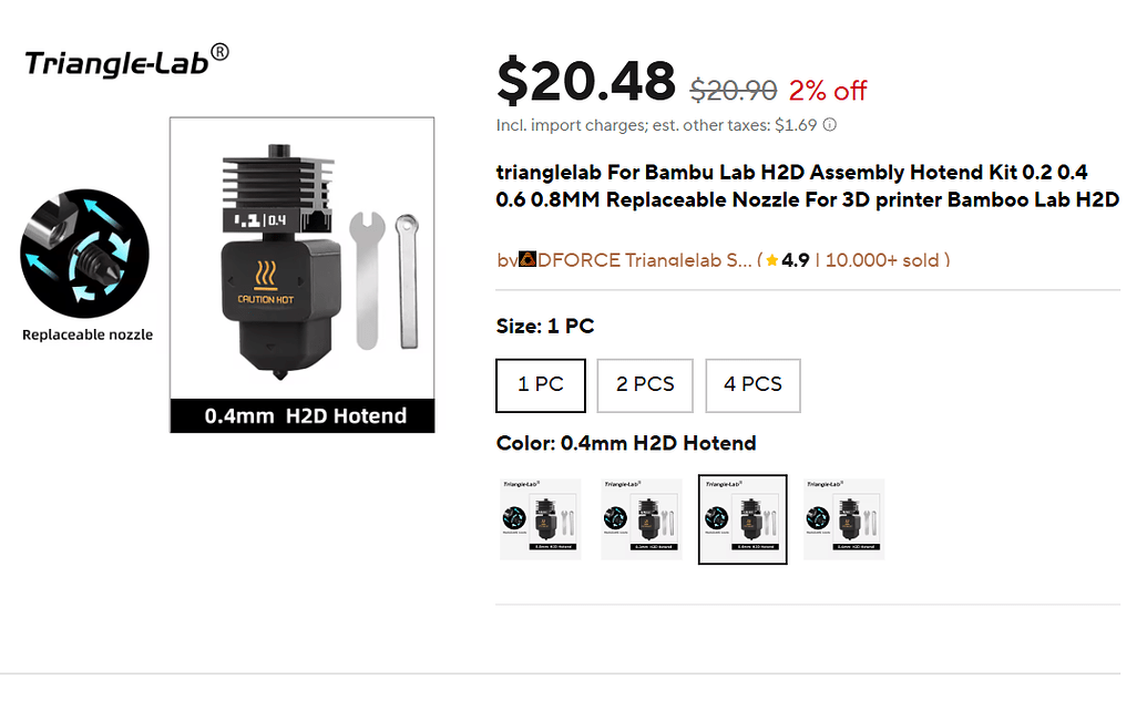 H2D compatible hot end - Bambu Lab H2 Series - Bambu Lab Community Forum