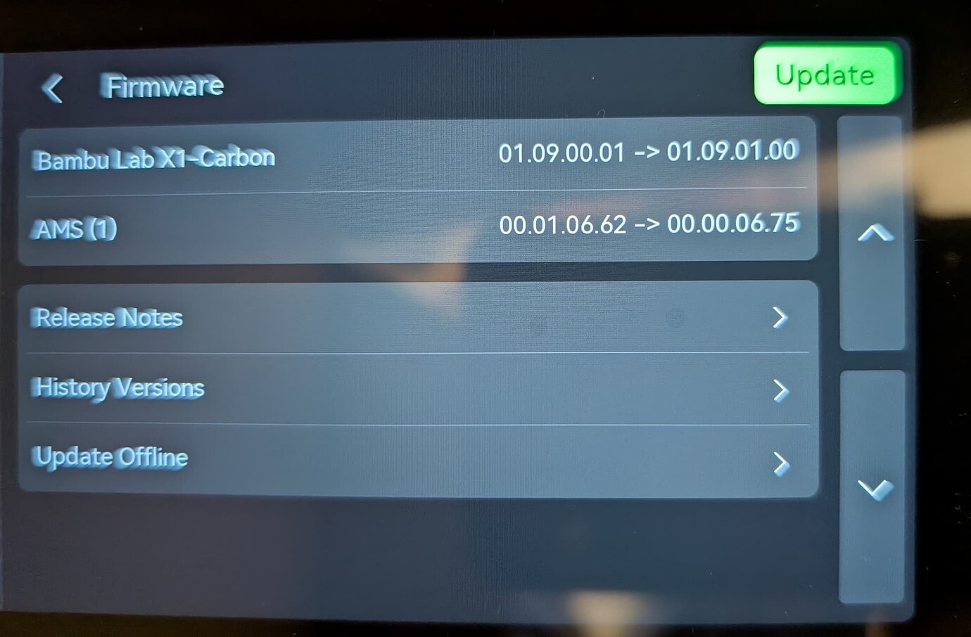 Firmware 01.09.01.00 downgraded AMS to 00.00.06.75 - Bambu Lab X1C ...