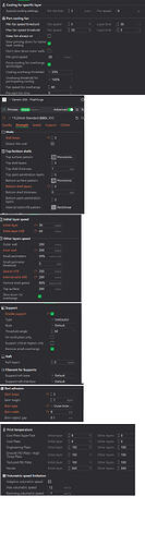 Printing parameters