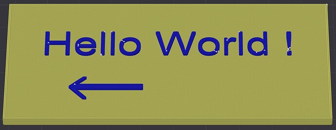 text with arrow