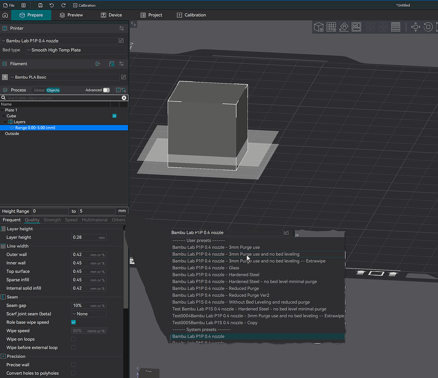 Using a different preset for a modifier - Feature Requests - Bambu Lab ...