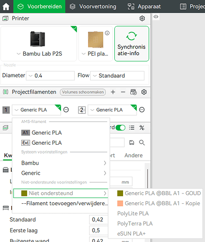 NIETONDERSTEUNDFILAMENT