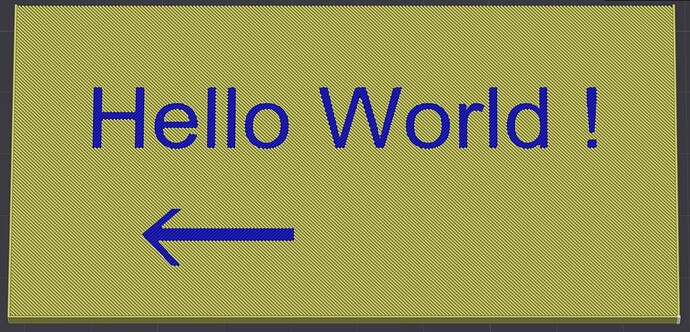 text with arrow flush