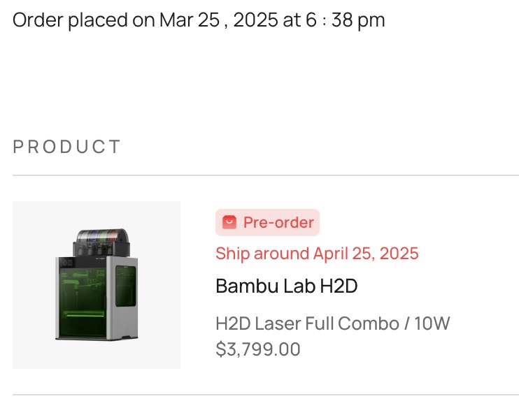 Has your H2D Shipped? - Page 45 - Bambu Lab H2 Series - Bambu Lab ...