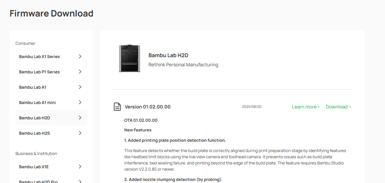 Download latest firmware - Page 10 - Bambu Lab H2 Series - Bambu Lab ...